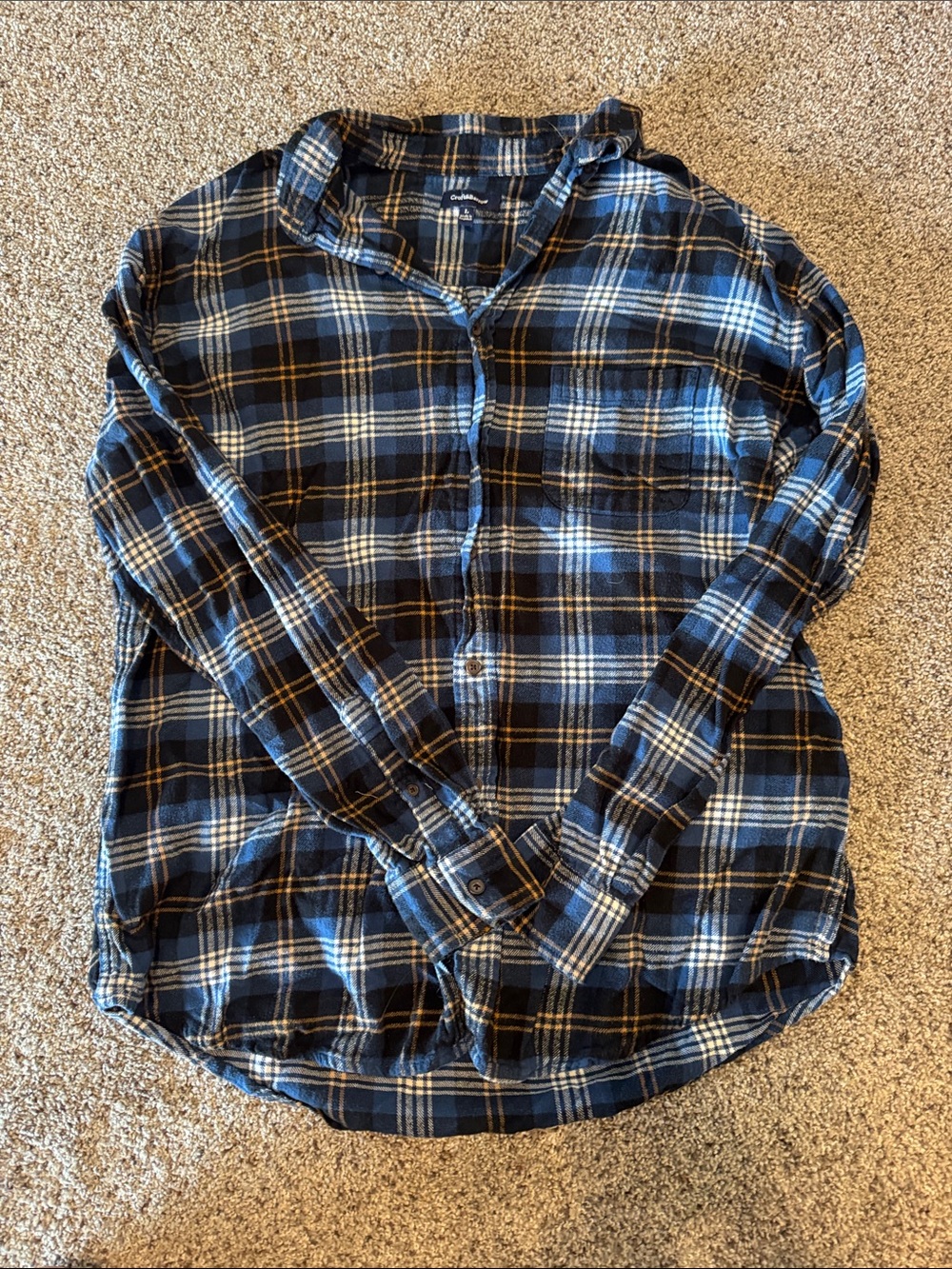croft & barrow Dark Blue and Light Blue Plaid Button-Down Shirt